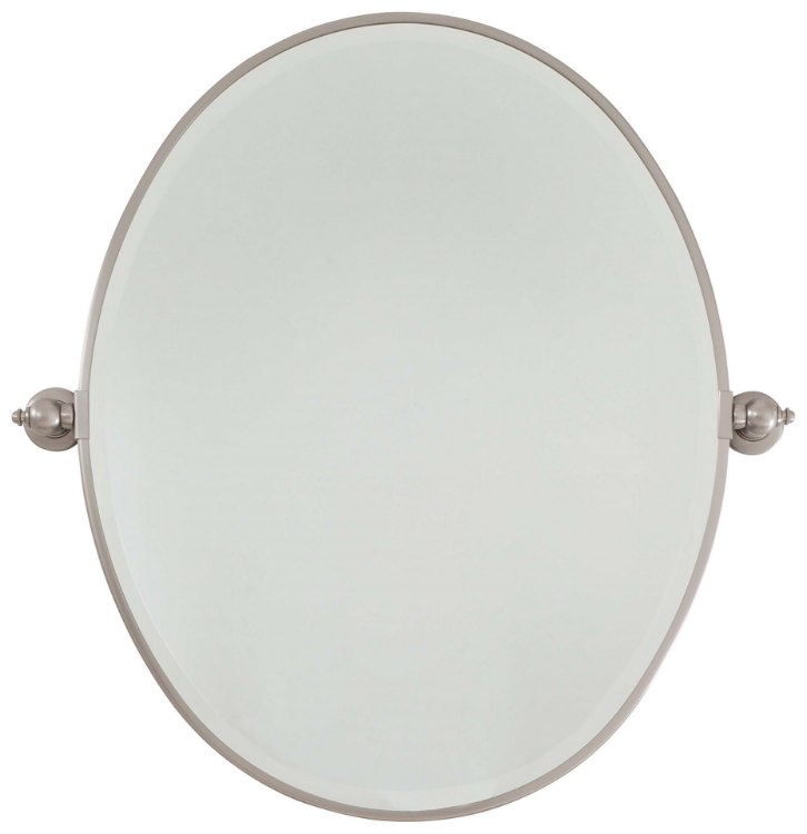 Foto para SW Large Oval Mirror - Beveled Brushed Nickel Excavation Glass