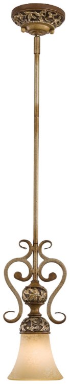 Foto para 100w SW 1 Light Mini Pendant Florence Patina Salon Scavo(Tm) Glass