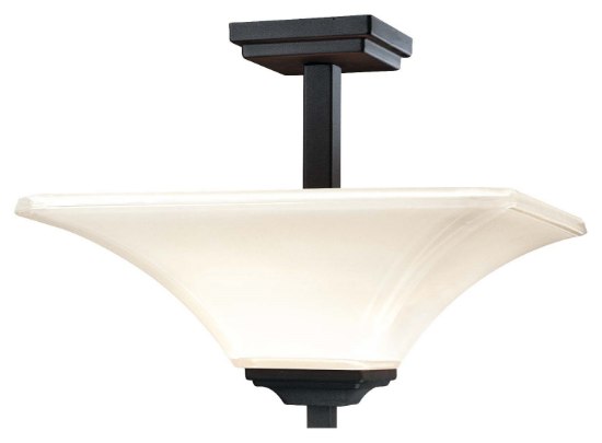 Picture of 100w SW 2 Light Semi Flush Mount Black Lamina Blanca