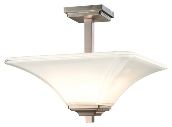 Foto para 100w SW 2 Light Semi Flush Mount Brushed Nickel Lamina Blanca