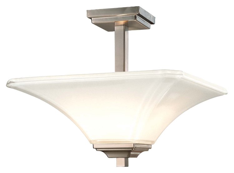 Foto para 100w SW 2 Light Semi Flush Mount Brushed Nickel Lamina Blanca