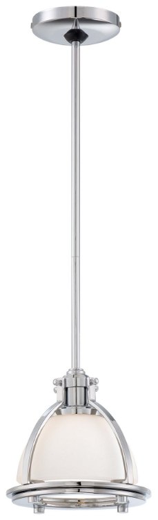 Foto para 100w SW 1 Light Mini Pendant Chrome Etched Opal