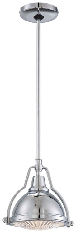 Foto para 100w SW 1 Light Pendant Chrome Clear Ribbed