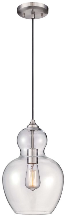 Foto para 40w SW 1 Light Mini Pendant Brushed Nickel Clear