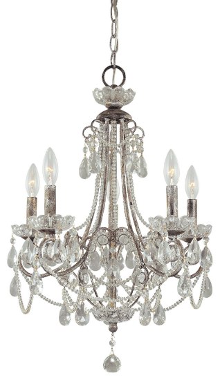 Picture of 60w SW 5 Light Mini Chandelier Distressed Silver