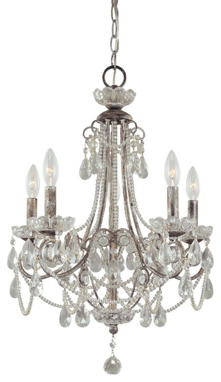 Foto para 60w SW 5 Light Mini Chandelier Distressed Silver