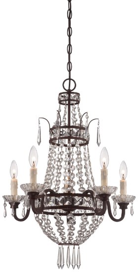 Picture of 60w SW 5 Light Mini Chandelier Deep Lathan Bronze
