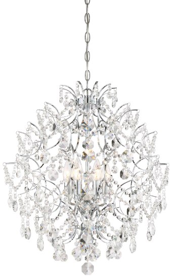 Picture of 60w SW 6 Light Chandelier Chrome Clear Crystal Strings M