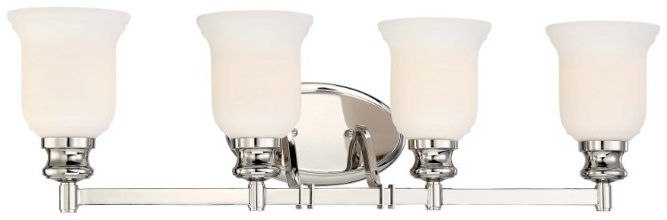 Foto para 100w SW 4 Light Bath Polished Nickel Etched Opal