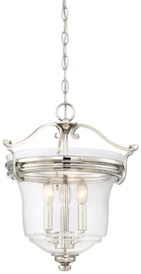 Picture of 60w SW 3 Light Pendant (Convertible To Semi Flush) Polished Nickel Clear