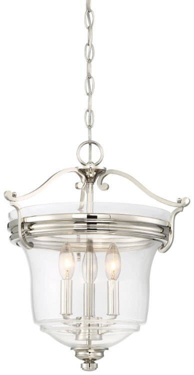 Foto para 60w SW 3 Light Pendant (Convertible To Semi Flush) Polished Nickel Clear