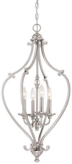 Picture of 60w SW 4 Light Chandelier Brushed Nickel Clear