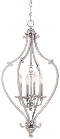 Foto para 60w SW 4 Light Chandelier Brushed Nickel Clear