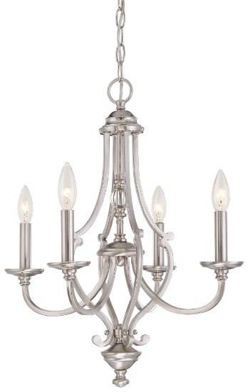 Picture of 60w SW 4 Light Chandelier Brushed Nickel Clear