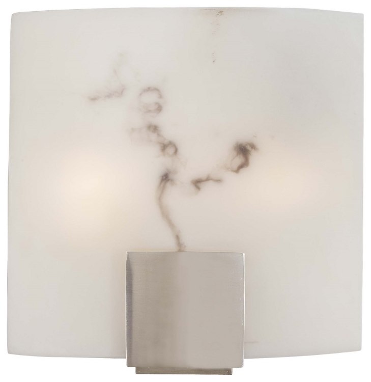 Foto para 13w SW 2 Light Wall Sconce Brushed Nickel Alabaster Dust
