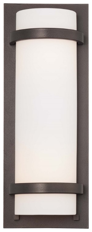 Foto para 100w SW 2 Light Wall Sconce Smoked Iron Etched White Glass