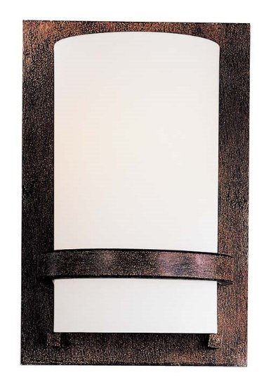 Foto para 13w SW 1 Light Wall Sconce Iron Oxide Etched Opal Glass