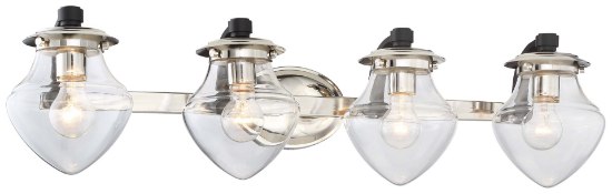 Foto para 100w SW 4 Light Bath Polished Nickel Clear Glass