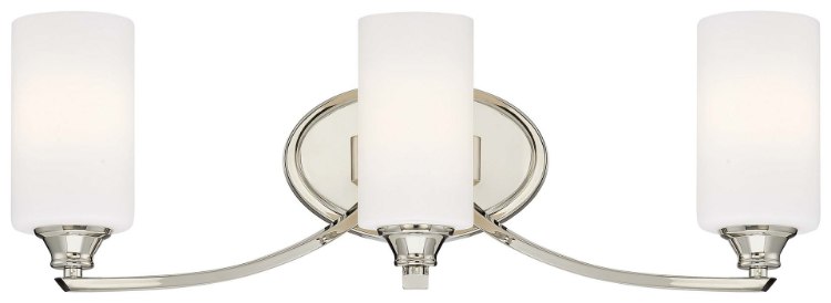 Foto para 100w SW 3 Light Bath Polished Nickel Etched Opal