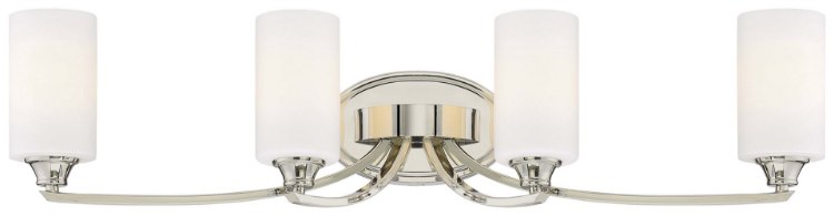 Foto para 100w SW 4 Light Bath Polished Nickel Etched Opal