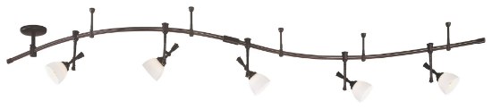 Foto para 50w SW 120V Flex Track It 4' Bronze Track 5Pcs Track Fixture Sable Bronze Patina Etched Opal