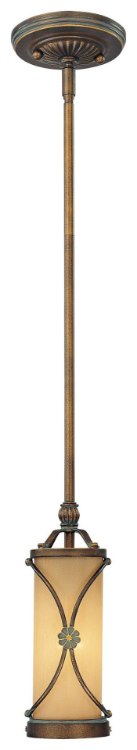 Foto para 100w SW 1 Light Mini Pendant Deep Flax Bronze Venata De Oro