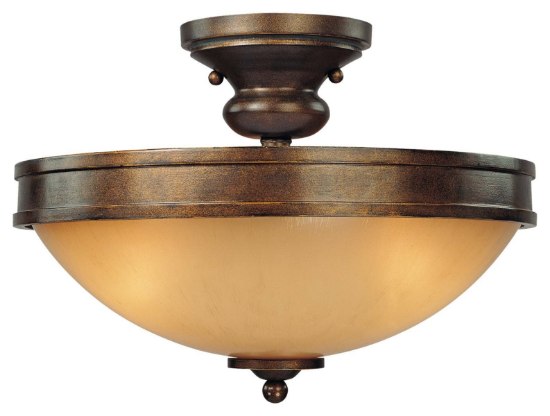 Foto para 60w SW 3 Light Semi Flush Mount Deep Flax Bronze Venata De Oro