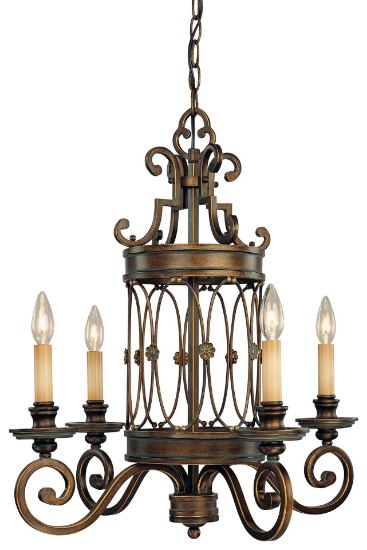 Foto para 60w SW 4 Light Chandelier Deep Flax Bronze