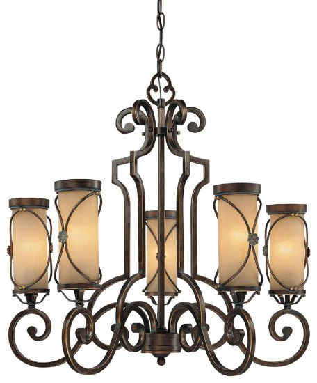 Foto para 100w SW 5 Light Chandelier Deep Flax Bronze Venata De Oro