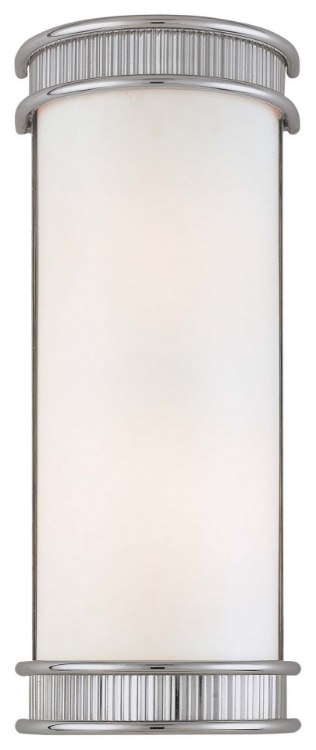 Foto para 100w SW 2 Light Wall Sconce Chrome White Etched