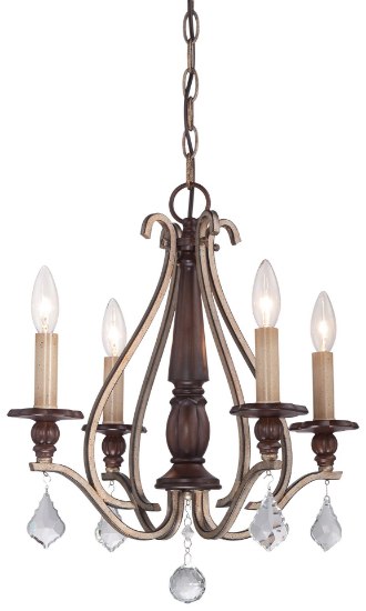 Picture of 60w SW 4 Light Mini Chandelier Dark Rubbed Sienna With Aged Silver