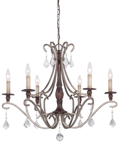 Foto para 60w SW 6 Light Chandelier Dark Rubbed Sienna With Aged Silver