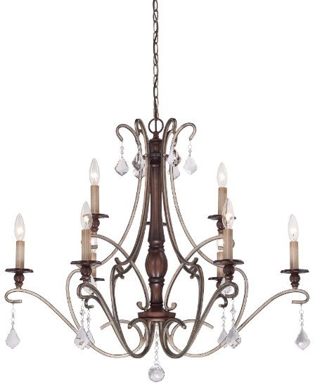 Foto para 60w SW 9 Light Chandelier Dark Rubbed Sienna With Aged Silver