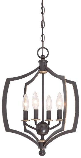 Picture of 60w SW 4 Light Mini Chandelier Downton Bronze With Gold Highlights