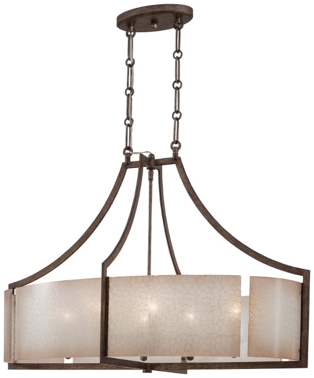 Foto para 60w SW 6 Light Oval Pendant Patina Iron Deep Spumante Lace