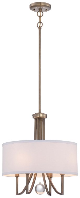Foto para 60w SW 4 Light Pendant Malibu Gold White Linen