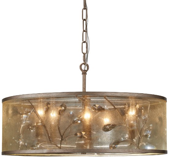 Foto para 60w SW 5 Light Pendant Convertible To Semi Flush Mount Nanti Champaign Silver Gossamer Gold