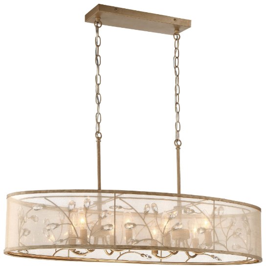 Picture of 60w SW 8 Light Island Light Nanti Champaign Silver Gossamer Gold