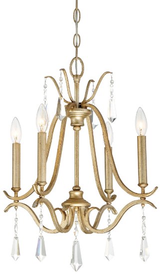 Foto para 60w SW 4 Light Chandelier Brio Gold Clear Crystal