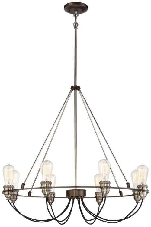 Foto para 40w SW 8 Light Chandelier Harvard Court Bronze W/Pewter