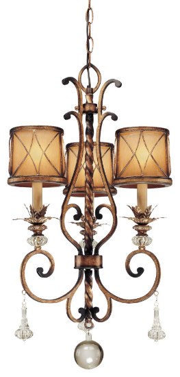 Foto para 60w SW 3 Light Mini Chandelier Aston Court Bronze Avorio Mezzo