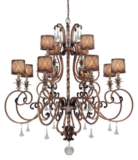 Foto para 60w SW 12 Light Chandelier Aston Court Bronze Avorio Mezzo