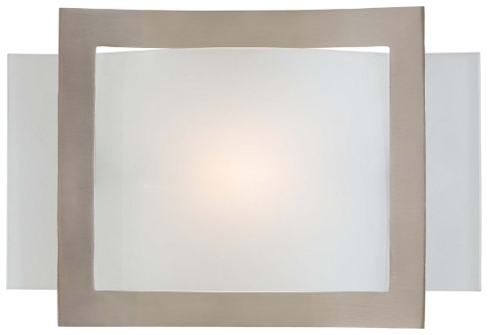 Picture of 100w SW 1 Light Wall Sconce Brushed Nickel Etched Glass