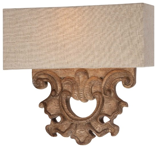 Foto para 60w SW 2 Light Wall Sconce Classic Oak Patina Beige