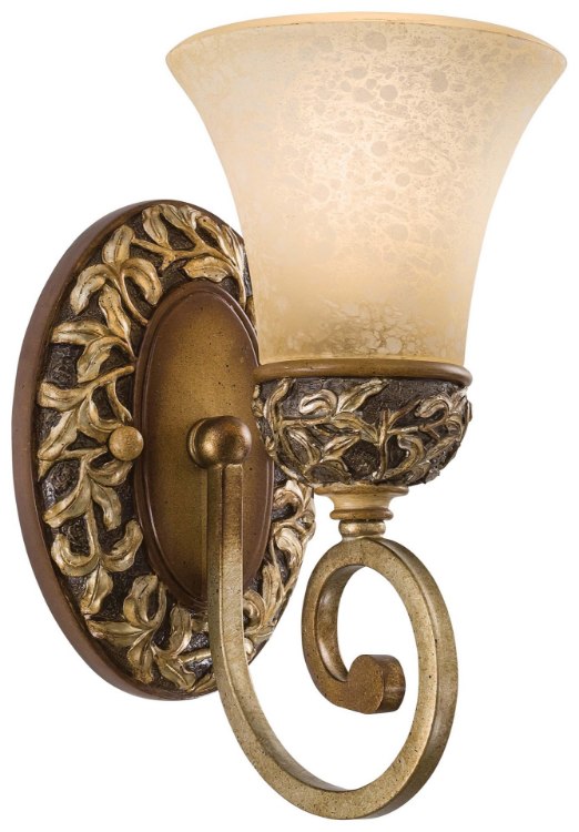 Foto para 100w SW 1 Lt Bath- Jessica Mcclintock Home- The Romance Collection™ Florence Patina Salon Scavo(Tm) Glass