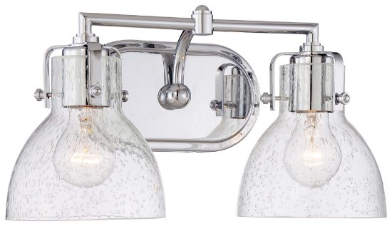 Foto para 100w SW 2 Light Bath Chrome Clear Seedy Glass