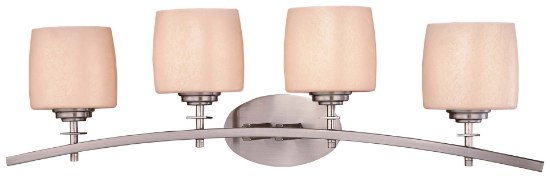 Picture of 100w SW 4 Light Bath Brushed Nickel Pearl Mist Glass