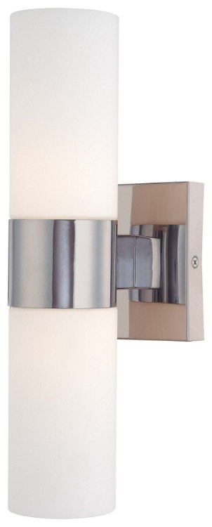Foto para 60w SW 2 Light Wall Sconce Chrome Etched Opal Glass