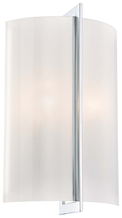 Foto para 60w SW 2 Light Wall Sconce Chrome White Iris Glass