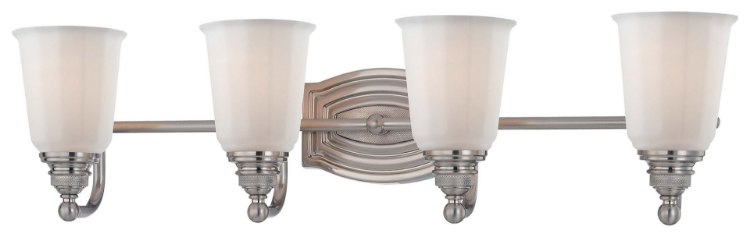 Foto para 100w SW 4 Light Bath Brushed Nickel Etched Opal Glass